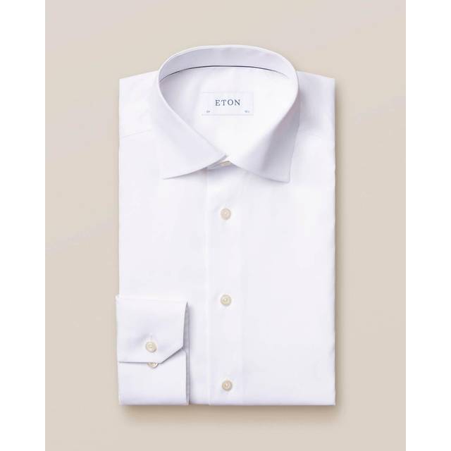 Eton Poplin Shirt Extreme Cut Away Collar Slim Fit Mand Langærmede Skjorter Slim Fit Ensfarvet hos Magasin - Morefews.dk