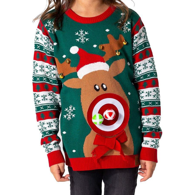 SillySanta Kid's Rudolf Dart Game Christmas Sweater - Gaver til 3 årig - TIl den lille