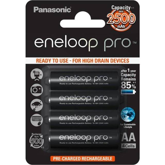 Panasonic Eneloop Pro AA Compatible 4-pack - Genopladelige batterier til legetøj - Vildmedbørn.dk