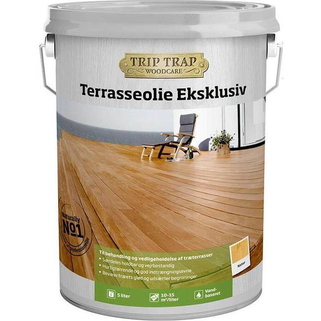 Trip trap Exclusive Nature Olie Natural 5L - Terrasseolie test – Her er de bedste olier - Havekrogen.dk