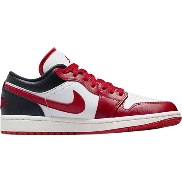 Nike Air Jordan 1 Low W - White/Black/Sail/Gym Red - Gaver til teenager - MOREFEWS