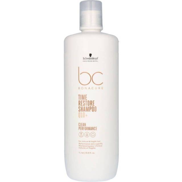 Schwarzkopf BC Time Restore Q10+ Shampoo 1000ml - Bedste shampoo til fedtet hår - Dinskønhed.dk