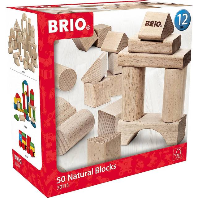 BRIO 50 Natural Blocks 30113 - Klodser til børn i træ der kan stables igen og igen - Vildmedbørn.dk