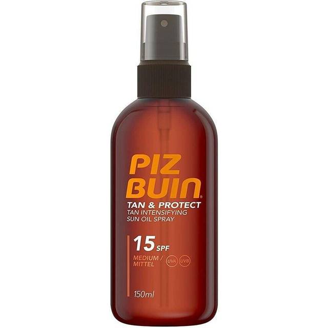 Piz Buin Tan & Protect Tan Accelerating Oil Spray SPF15 150ml - Bedste sololie - Dinskønhed.dk