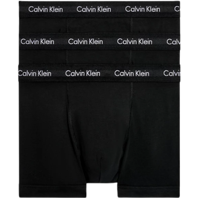 Calvin Klein Cotton Stretch Trunks 3-pack - Black Wb - gavehylden.dk