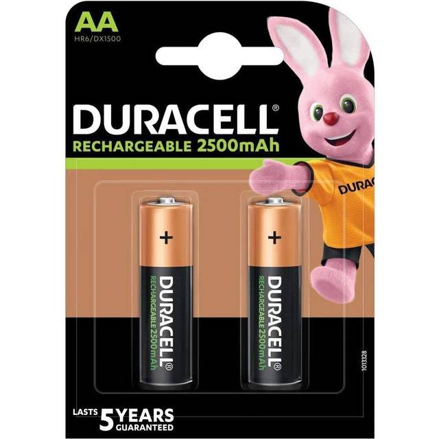 Duracell AA Rechargeable Ultra 2500mAh 2-pack - Genopladelige batterier til legetøj - Vildmedbørn.dk