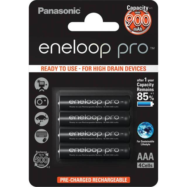 Panasonic Eneloop Pro AAA 4-pack - Genopladelige batterier til legetøj - Vildmedbørn.dk