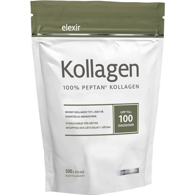 Elexir Pharma Kollagen 100% Peptan 500g - Kollagenpulver test - Dinskønhed.dk